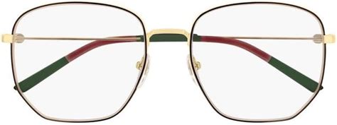 Original Gucci Eyeglasses GG0396O 001 Gold Black Full Rim 